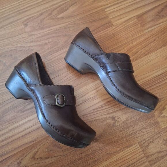 Dansko Womens Leather Clogs Academia Preppy Classic Boho Comfort 39 / 8.5 - 9 US - Picture 5 of 15